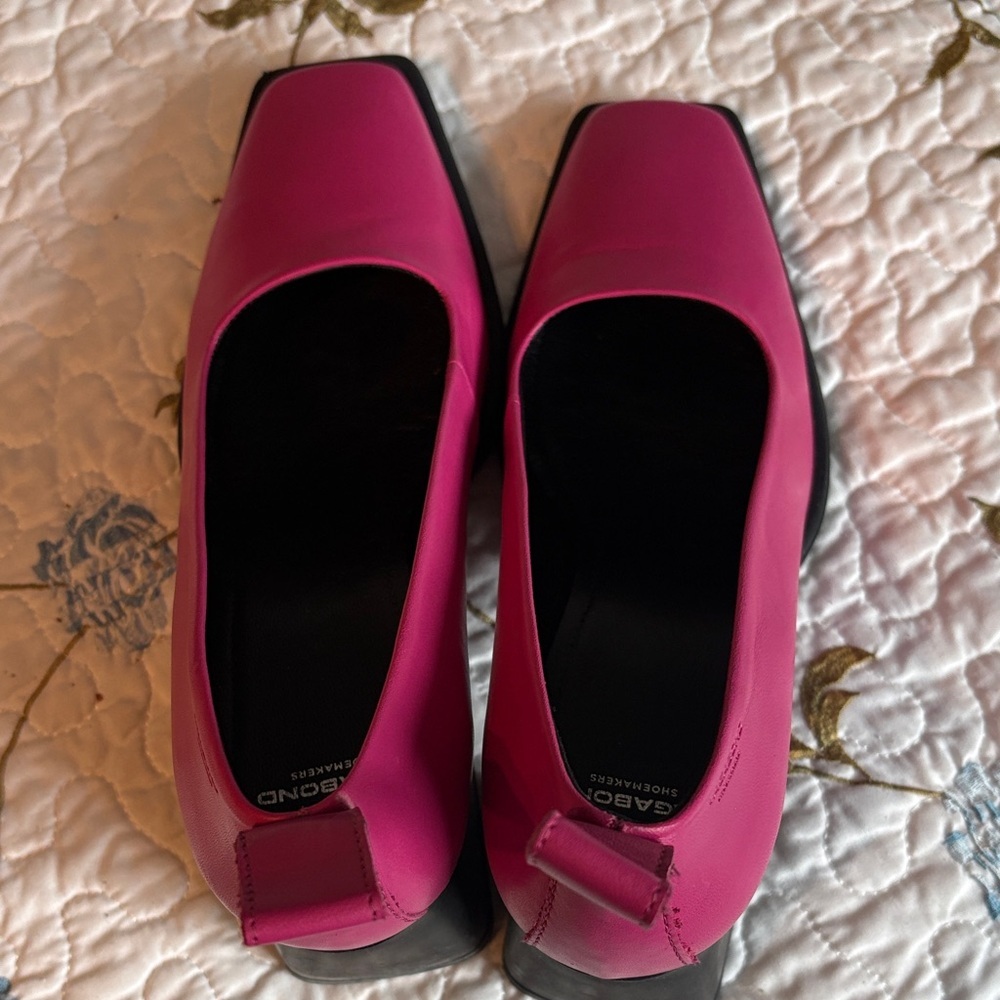 Vagabond Edwina Leather Hyper-Pink Block Heel Pumps Size 39 - Picture 2 of 10